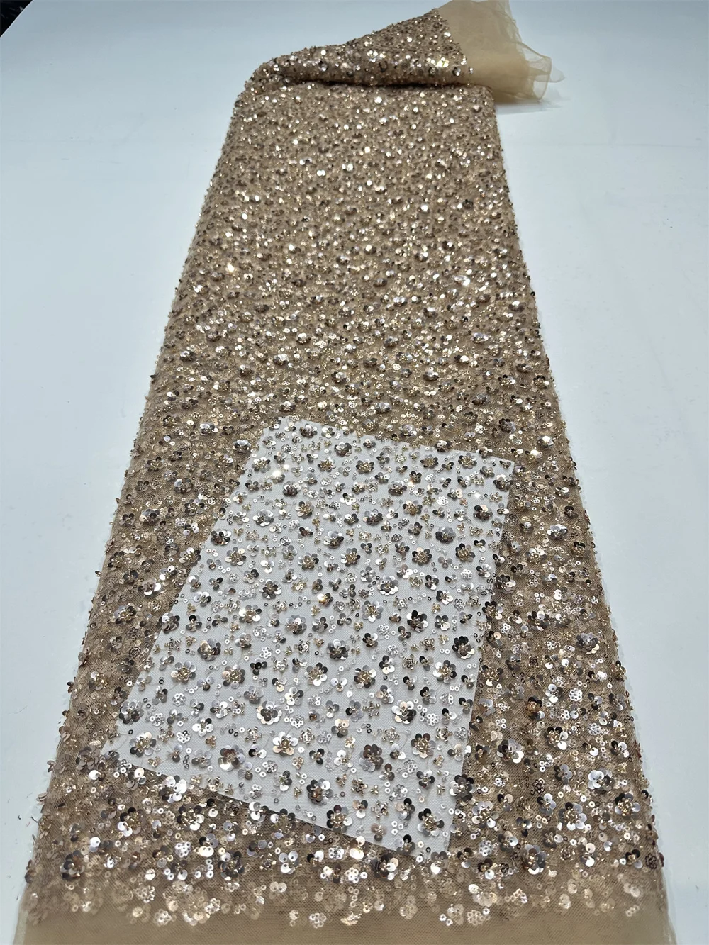 Glitter Tablecloth - Afrika Dantel Kumaşı 2026 Altın Pullu