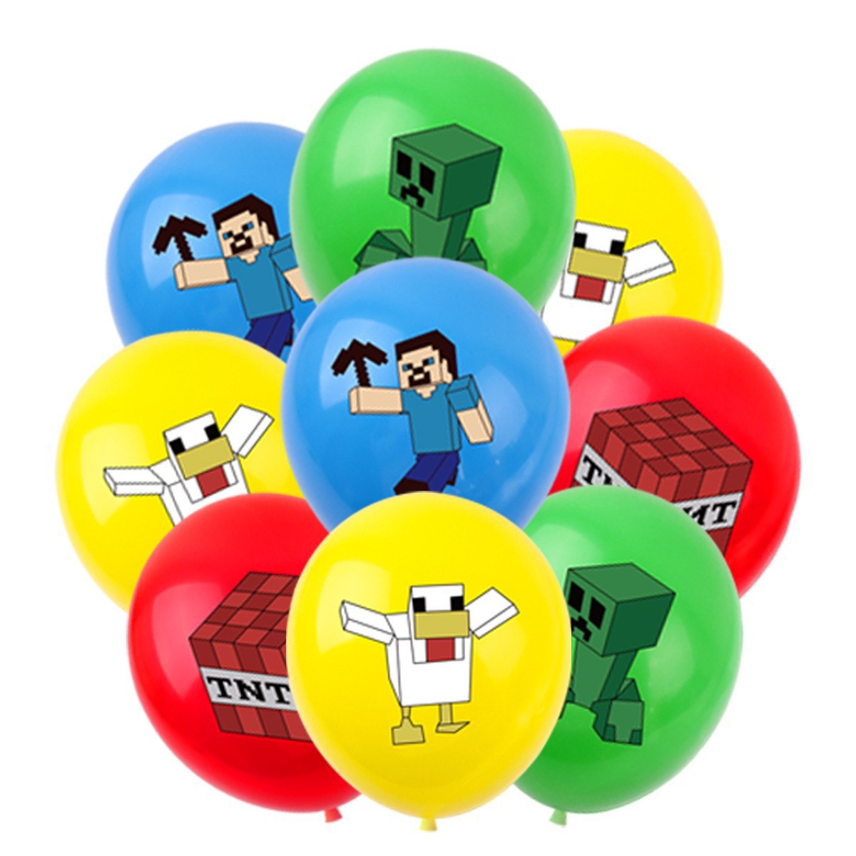 Event Supplies - 50/100 adet Minecraft Piksel Balon Anime