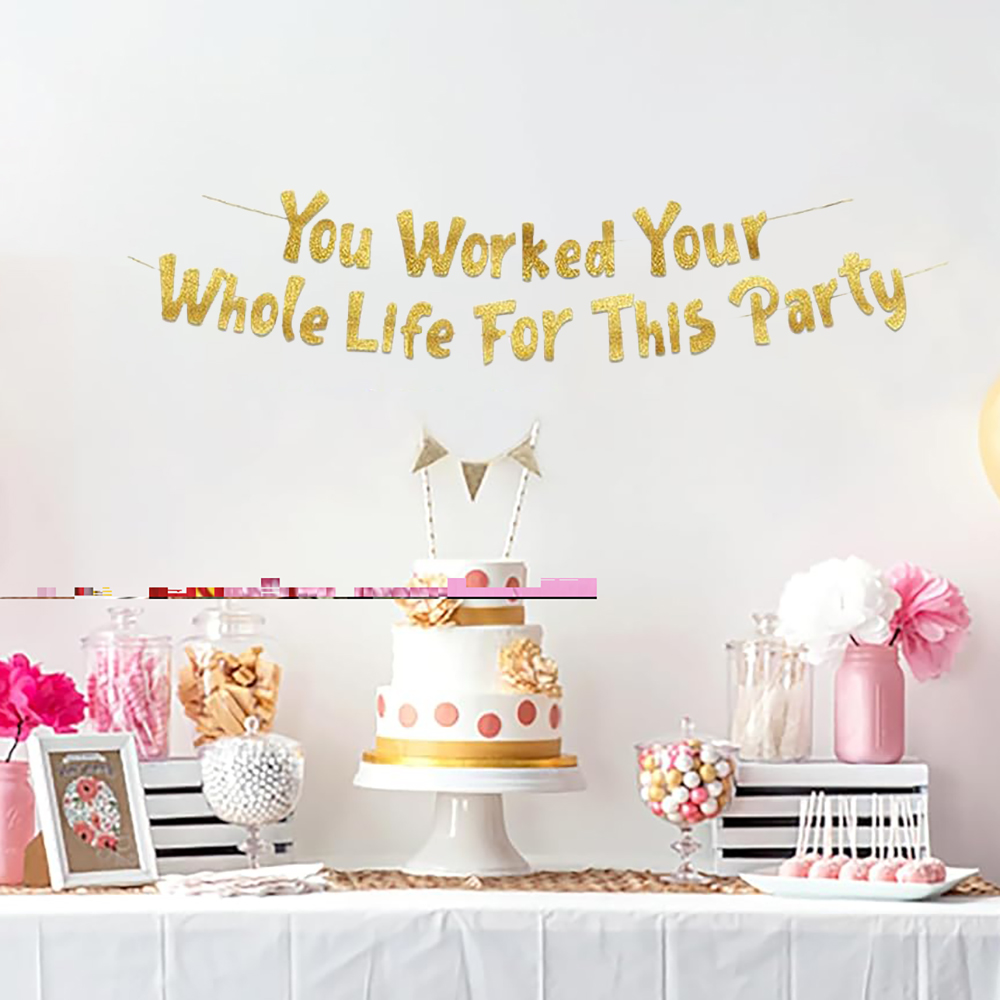 Party Banner Gold - Yaşlılık Sonu Partisi Süslemeleri Bu Parti