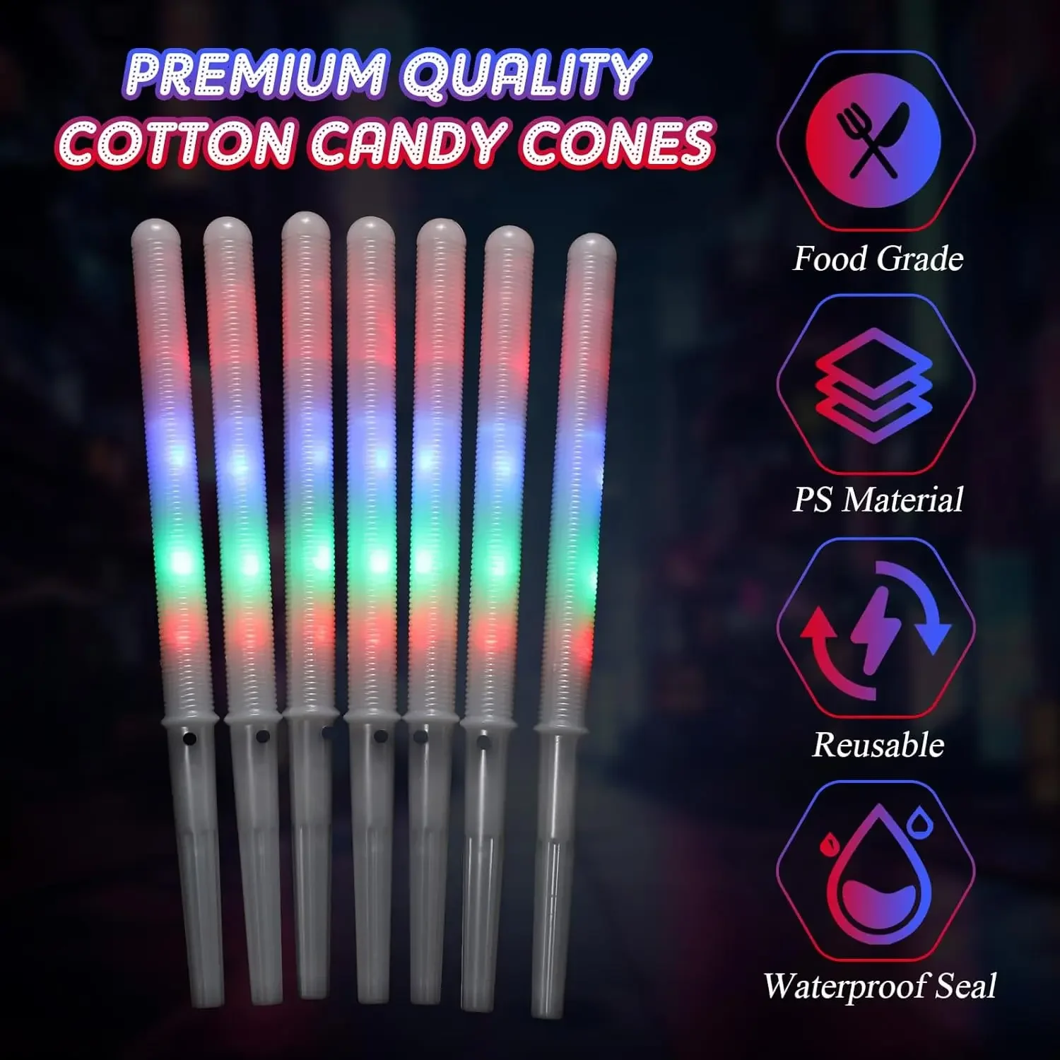10/30 adet LED Pamuk Şeker Çub - Cotton Candy Cone incelemesi ve fiyatı